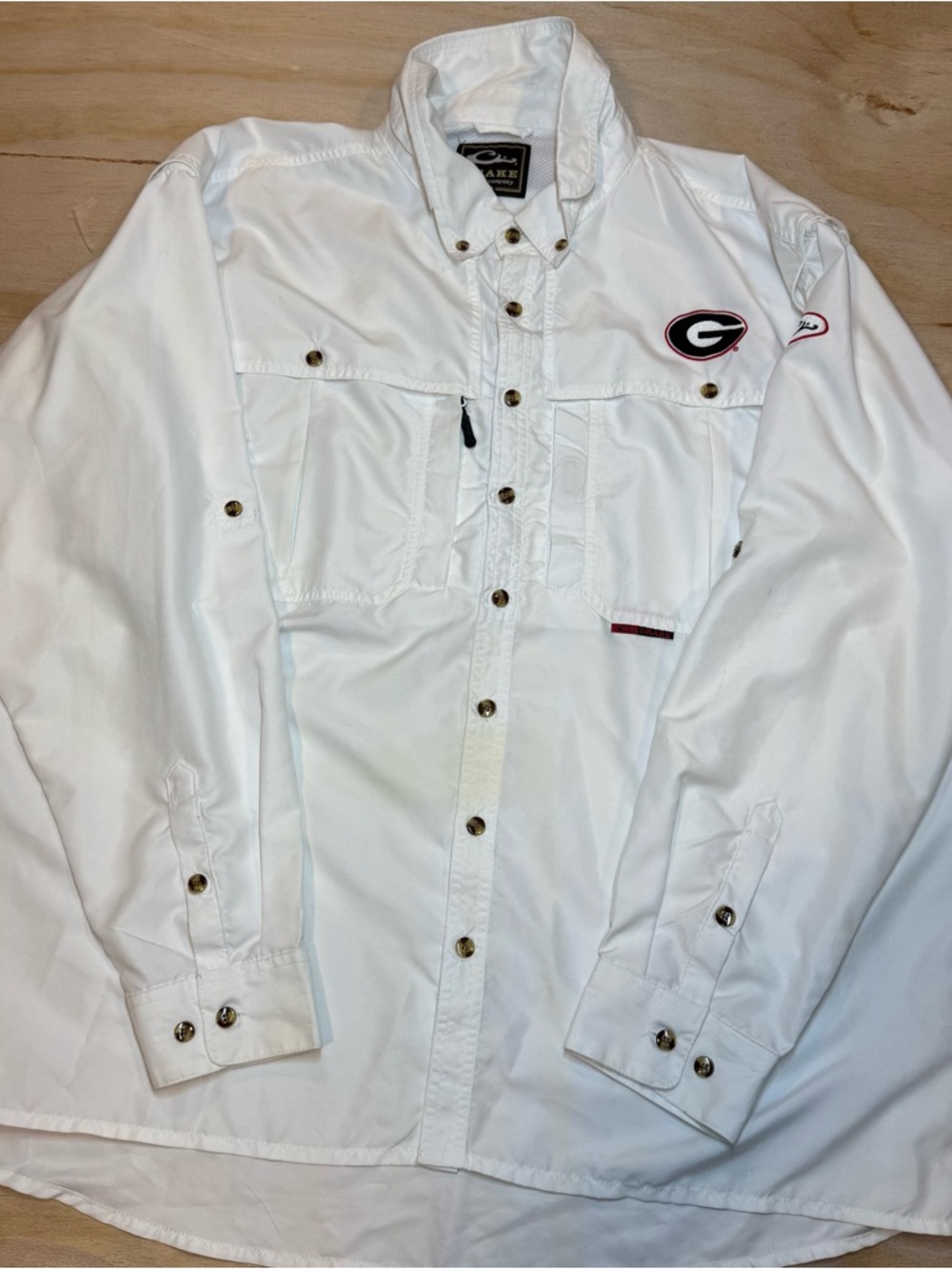 Drake Shirt Georgia Bulldogs UGA Dawgs Men’s 2XL Vented Fishing Button Up